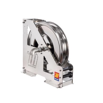MECLUBE 073-2308-500 - Enrouleur de tuyau automatique en acier inoxydable aisi 304 à usage intensif série hdx-460 pour diesel ø3/4"-19x27 8m