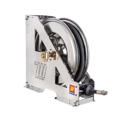 MECLUBE 073-2402-420 - Enrouleur de tuyau automatique en acier inoxydable aisi 304 à usage intensif série hdx-550 pour air-eau ø1/2"