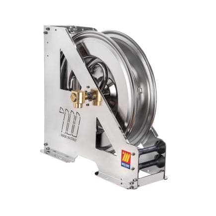 MECLUBE 073-2402-500 - Enrouleur de tuyau automatique en acier inoxydable aisi 304 à usage intensif série hdx-550 pour air-eau 3/4" (sans tuyau)