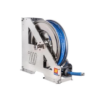 MECLUBE 073-2405-320 - Enrouleur de tuyau automatique en acier inoxydable AISI 304 à usage intensif série hdx-550 pour eau 150°c ø3/8"
