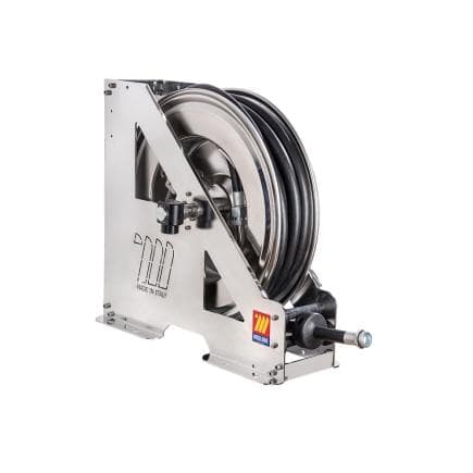 MECLUBE 073-2408-610 - Enrouleur de tuyau automatique en acier inoxydable aisi 304 à usage intensif série hdx-550 pour diesel ø1"-25x35 10m