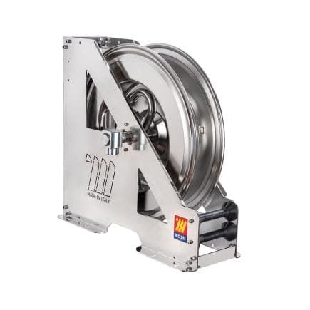 MECLUBE 073-2418-600 - Enrouleur de tuyau automatique en acier inoxydable aisi 304 à usage intensif série hdx-550 pour essence 1" (sans tuyau)