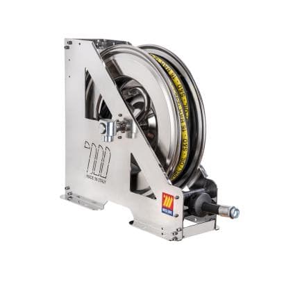 MECLUBE 073-2418-610 - Enrouleur de tuyau automatique en acier inoxydable aisi 304 à usage intensif série hdx-550 pour essence ø1"-25x35 10m