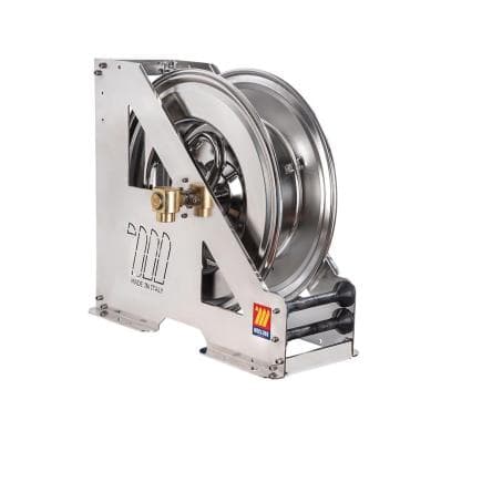 MECLUBE 073-2502-600 - Enrouleur de tuyau automatique en acier inoxydable aisi 304 à usage intensif série hdx-555 pour air-eau 1" (sans tuyau)