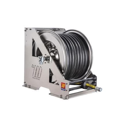 MECLUBE 073-2618-620 - Enrouleur de tuyau automatique en acier inoxydable aisi 304 à usage intensif série hdx-560 pour essence ø1"-25x35