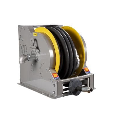 MECLUBE 076-6108-815 - Enrouleur de tuyau industriel automatique à ressort en acier peint pour diesel fa-600 ø1.1/2" 15m