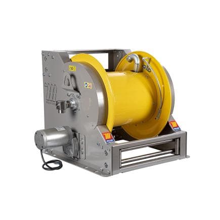 MECLUBE 076-6155-600 - Enrouleur de tuyau industriel en acier peint motorisé électriquement série 115v fe-601 pour eau 150°c 1" (sans tuyau)