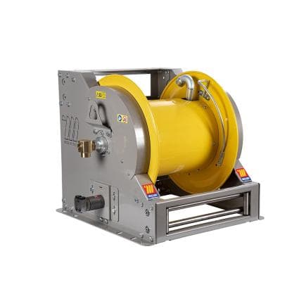 MECLUBE 076-6162-600 - Enrouleur de tuyau industriel en acier peint série fi-601 à moteur hydraulique pour air-eau et diesel 1" (sans tuyau)