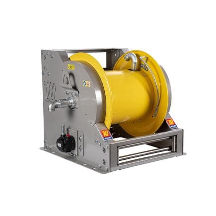 MECLUBE 076-6177-600 - Enrouleur de tuyau industriel en acier peint série fp-601 motorisé pneumatique pour graisse 1" (sans tuyau)