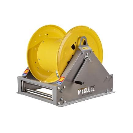 MECLUBE 076-6297-600 - Enrouleur de tuyau industriel en acier peint série manuelle fm-602 pour graisse 1" (sans tuyau)