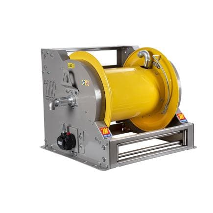 MECLUBE 076-6377-600 - Enrouleur de tuyau industriel pneumatique motorisé série fp-603 pour graisse 1" (sans tuyau)