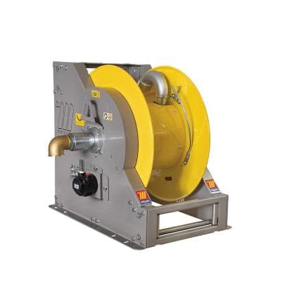 MECLUBE 076-7172-900 - Enrouleur de tuyau industriel en acier peint fp-701 série motorisée pneumatique pour air-eau et diesel 2" (sans tuyau)
