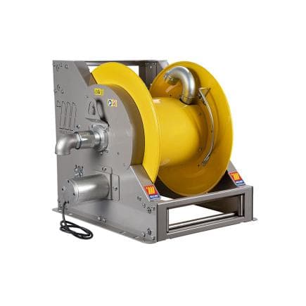 MECLUBE 076-7212-900 - Enrouleur de tuyau industriel en acier peint motorisé électrique série fe-702 12v pour air-eau et diesel 2" (sans tuyau)