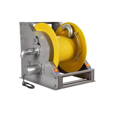 MECLUBE 076-7252-900 - Enrouleur de tuyau industriel en acier peint motorisé électrique série fe-702 115v pour air-eau et diesel 2" (sans tuyau)
