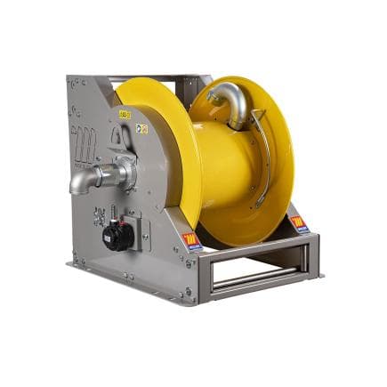 MECLUBE 076-7272-900 - Enrouleur de tuyau industriel en acier peint fi-702 série motorisée pneumatique pour air-eau et diesel 2" (sans tuyau)