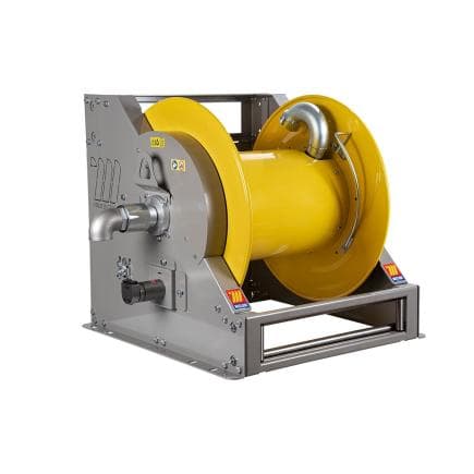 MECLUBE 076-7366-900 - Enrouleur de tuyau industriel en acier peint fi-703 série hydraulique motorisée pour huile et lubrifiants 2" (sans tuyau)