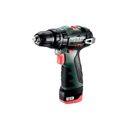 METABO 601784500 - PowerMaxx SB BL - Perceuse à percussion sans fil 12V (avec 2 batteries 2,0 Ah et chargeur)