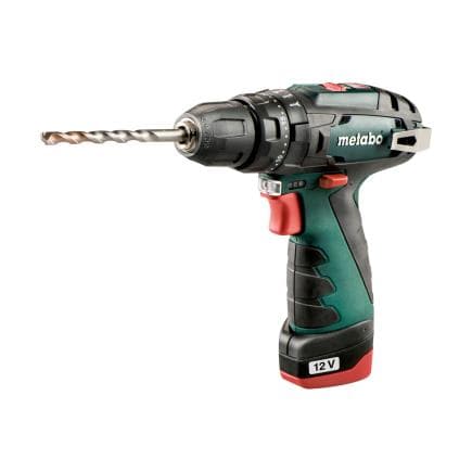 METABO 600385500 - PowerMaxx SB Basic - Perceuse à percussion sans fil 12V (avec 2 batteries 2,0 Ah et chargeur)