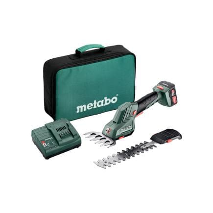 METABO 601608500 - PowerMaxx SGS 12 Q - Sculpte-haie et cisaille à gazon sans fil 12V (avec batterie 2,0 Ah et chargeur)