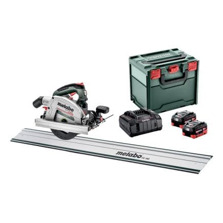 METABO 691194810 - KS 18 LTX 66 BL Set - Scie circulaire portative sans fil 18V (avec 2 batteries 8,0 Ah et chargeur)