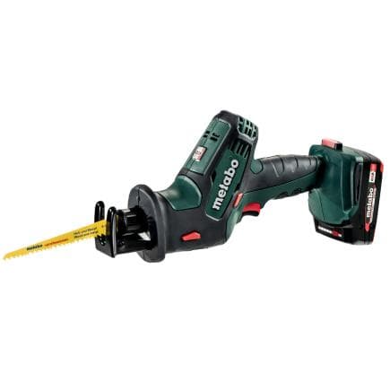 METABO 602266500 - SSE 18 LTX Compact - Scie sabre sans fil 18V (avec 2 batteries 2,0 Ah et chargeur)