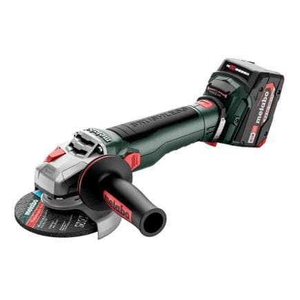 METABO 613054650 - WB 18 LT BL 11-125 Quick - Meuleuse d'angle sans fil 18V (avec 2 batteries 5,2 Ah et chargeur)