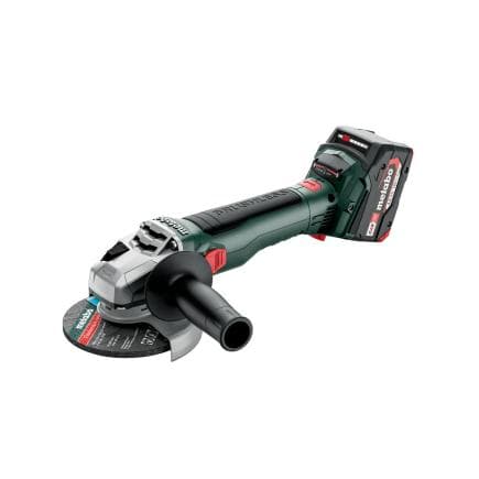 METABO 613052510 - W 18 LT BL 11-125 - Meuleuse d'angle sans fil 18V (avec 2 batteries 4,0 Ah et chargeur)