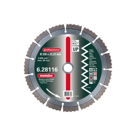 METABO 628116000 - Meule de tronçonnage diamantée, 230 x 2,5 x 22,23 mm, "Professional", "UP", universelle
