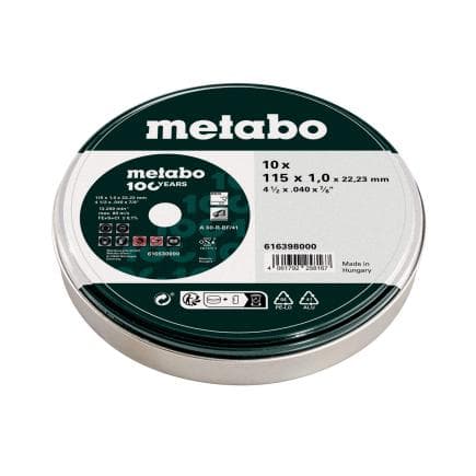 METABO 616398000 - 10 meules de tronçonnage SP 115 x 1,0 x 22,23 Inox
