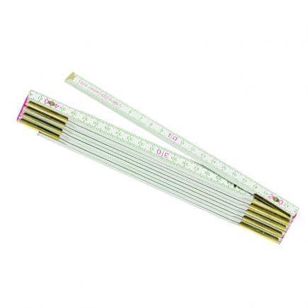 METRICA 23130 - 2 Mètres - En Bois - Epaisseur 3 M - Couleur Blanc/jaune
