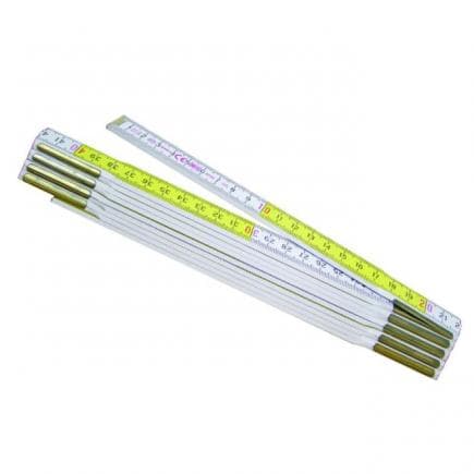 METRICA 23162 - 2 Mètres en bois - Blanc / jaune