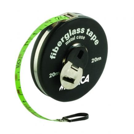 METRICA 40031 - 10M ROUE RUBAN FIBRE JAUNE COFFRET METAL
