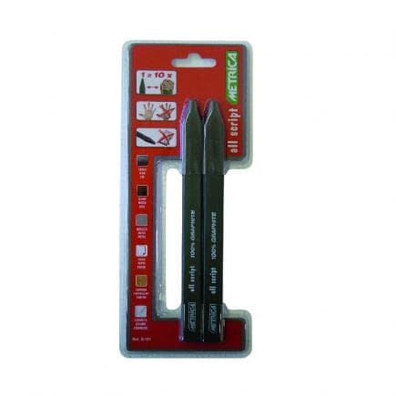 METRICA 51151 - 2 CRAYONS TOUT SCRIPT 100% GRAPHITE SOUS BLISTER