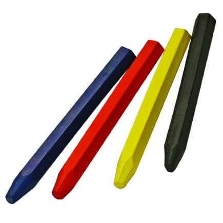 METRICA 86015 - 4 CRAYONS HEXAGONAUX INDUSTRIELS - (1pc. NOIR - 1pc. ROUGE - 1pc. JAUNE - 1pc. BLEU)