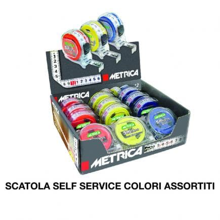 METRICA 89780 - BOÎTE SELF SERVICE FLEXOMÈTRES COULEURS ASSORTIES 12 PIÈCES