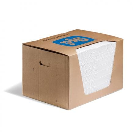 NEW PIG MATE451 - Feuilles-tapis Oil-Only, blancs en carton distributeur