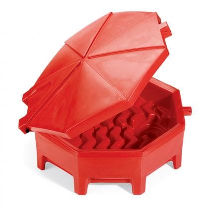NEW PIG DRM672-BK - Entonnoir pour fût universel en polyéthylène avec couvercle à charnière