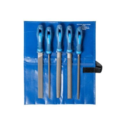 PFERD TOOLS 11800520 - Assortiment de limes et râpes d’atelier, en étui enroulable 200 mm pour enlèvement de matière grossier, dégrossissage (5 pcs.)