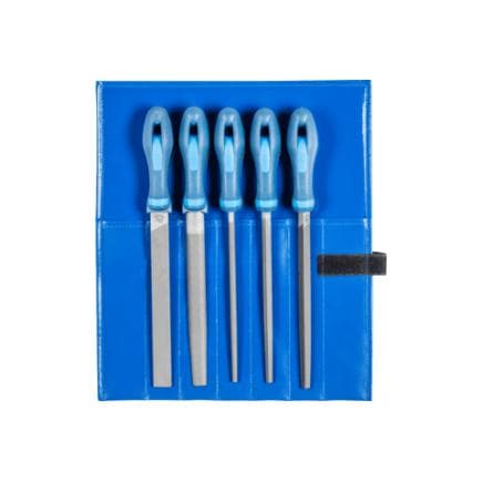 PFERD TOOLS 11800533 - Assortiment de limes d’atelier WR en étui enroulable 200 mm, taille 3 pour usinage de précision et de finition (5 pcs.)