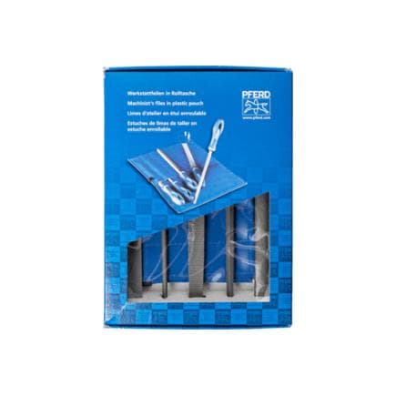 PFERD TOOLS 11801520 - Assortiment de limes et râpes d’atelier en étui enroulable 200 mm pour enlèvement de matière grossier (5 pcs.)