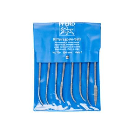 PFERD TOOLS 12707202 - Jeu de rifloirs de précision type 720 P 190 mm, taille suisse 0, grossiers (8 pcs.)