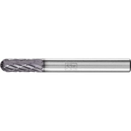 PFERD TOOLS 21105024 - Fraise sur tige en carbure, bout arrondi WRC, Ø de tige 6 mm, Z3P, usinage universel, moyenne, denture croisée HICOAT