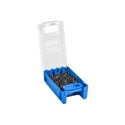PFERD TOOLS 21901505 - Jeu de petites fraises sur tige en carbure 1503 denture 3 PLUS, Ø 6/4/3mm, Ø de tige 3mm, universel, denture moyenne,...