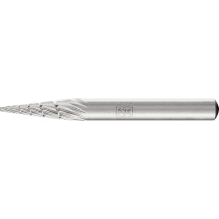 PFERD TOOLS 22422736 - Fraise lime HSS forme conique à bout pointu G, tige Ø 6 mm Z 3, usinage universel, moyenne, fine, brise-copeaux