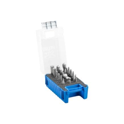 PFERD TOOLS 22900833 - Jeu de fraises sur tige HSS 83, denture 3, Ø 12/8/6 mm, Ø de tige 6 mm, usinage universel, moyenne, denture fine (18 pcs.)