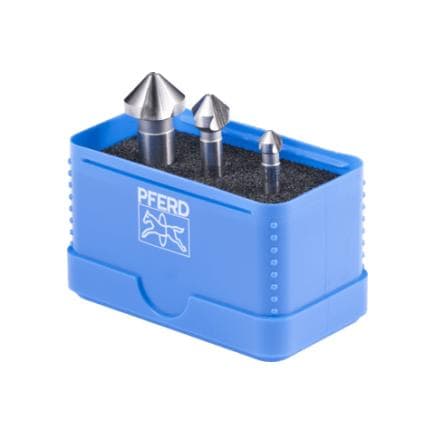 PFERD TOOLS 25202193 - Jeu de fraises coniques HSSE UGT DIN 335 C 90° version Co5 à pas inégal (3 pcs.)