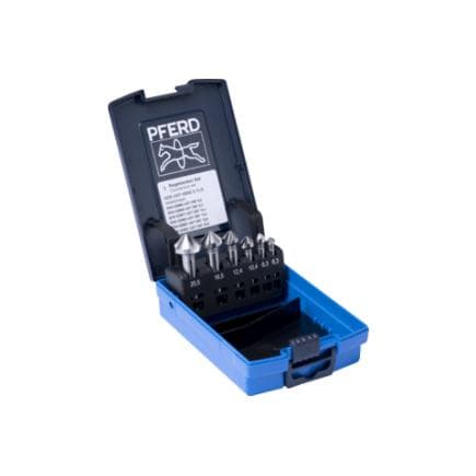 PFERD TOOLS 25202195 - Jeu de fraises coniques HSSE UGT DIN 335 C 90° version Co5 à pas inégal (6 pcs.)