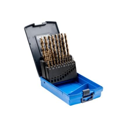PFERD TOOLS 25203703 - Jeu de forets hélicoïdaux INOX HSSE N DIN 338 pour les matériaux résilients et durs (19 pcs.)