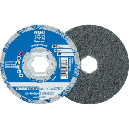 PFERD TOOLS 44498027 - Rondelle en non-tissé comprimée COMBICLICK CC PNER tendre SIC fine pour la finition (lot multiple)