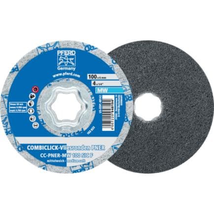 PFERD TOOLS 42002136 - Rondelle en non-tissé comprimée COMBICLICK CC PNER mi-dure SIC fine pour la finition (lot multiple)